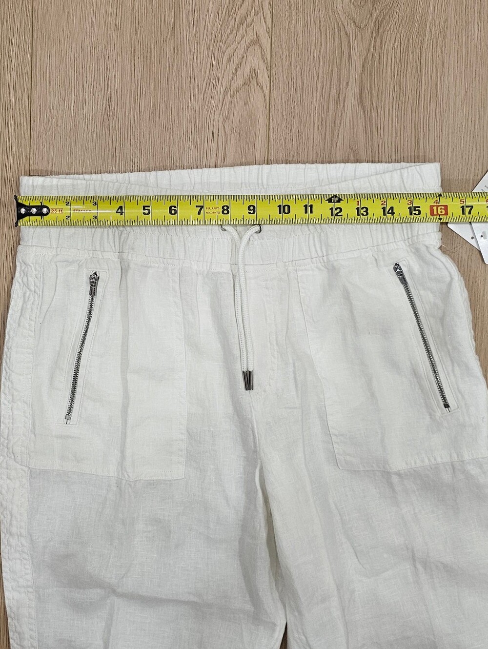 Athleta Cabo Linen Jogger Pants Womens 10 White 100% Linen Drawstring NWT - Picture 9 of 9